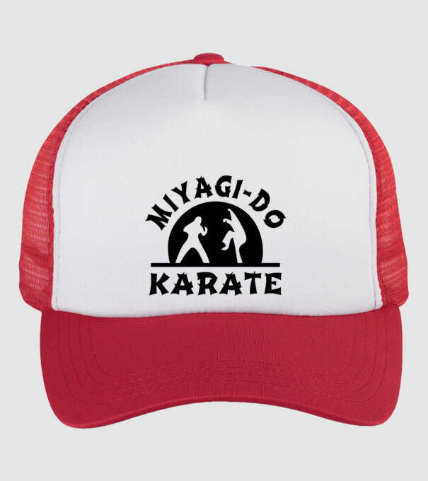 Miyagi-do karate black model alb/roșu pe tricou