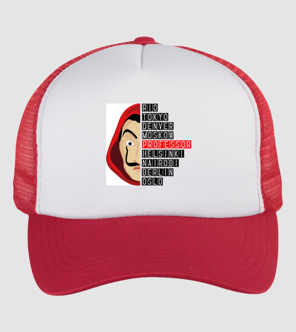 money heist cities model alb/roșu pe tricou