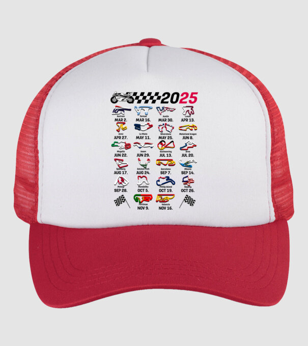 MOTOGP 25 CALENDAR alb model alb/roșu pe tricou