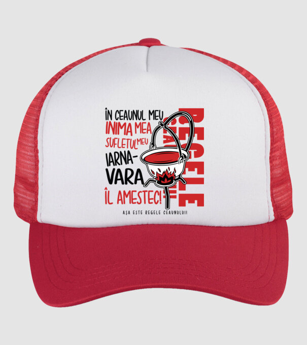 În ceaunul meu - Inima mea - Sufletul meu - Iarna - Vara - Îl amestec - Așa este regele ceaunului! model alb/roșu pe tricou
