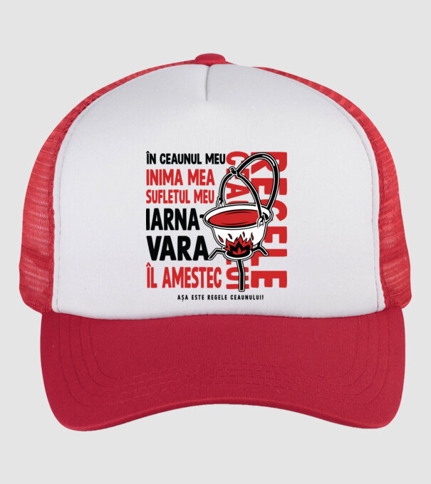 În ceaunul meu - Inima mea - Sufletul meu - Iarna - Vara - Îl amestec - Așa este regele ceaunului! - Regele ceaunului model alb/roșu pe tricou