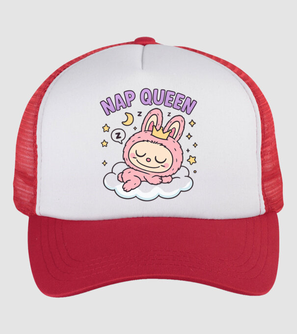 Nap Queen model alb/roșu pe tricou
