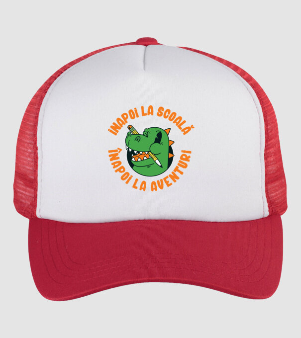 Înapoi la școală, înapoi la aventuri model alb/roșu pe tricou