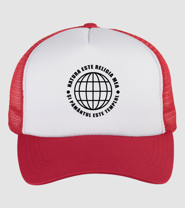 Natura este religia mea model alb/roșu pe tricou