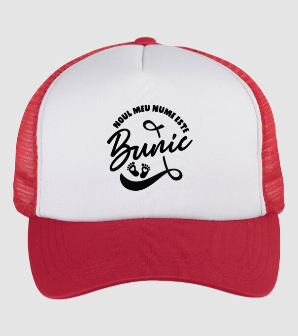 Noul meu nume este Bunic model alb/roșu pe tricou