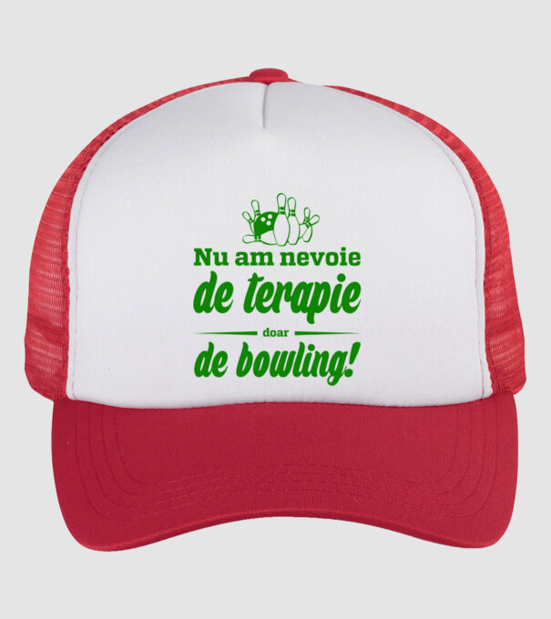 nu am nevoie de terapie doar de bowling model alb/roșu pe tricou