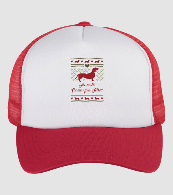 nu există Crăciun fără Teckel model alb/roșu pe tricou