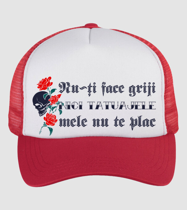 Nu-ți face griji, nici tatuajele mele nu te plac model alb/roșu pe tricou