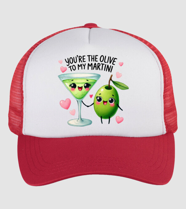 Olive to my Martini model alb/roșu pe tricou