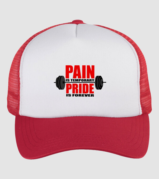 Pain is temporary model alb/roșu pe tricou