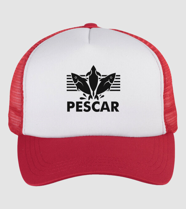 Pescar original model alb/roșu pe tricou