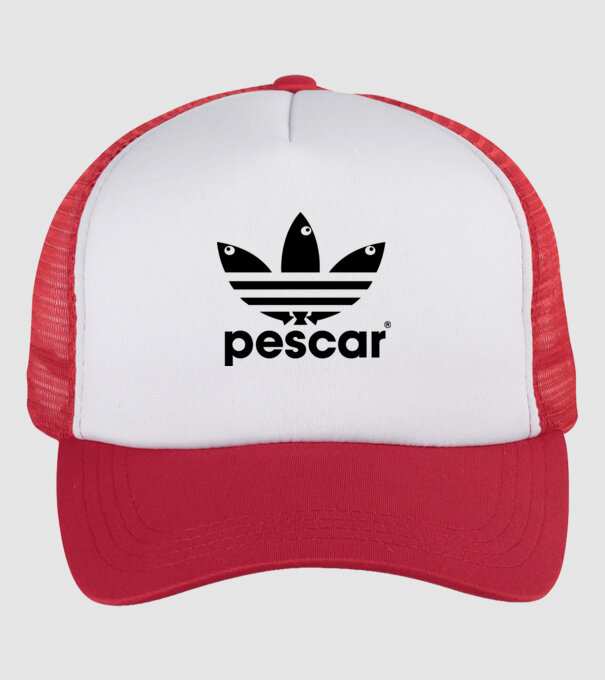 Pescar original model alb/roșu pe tricou
