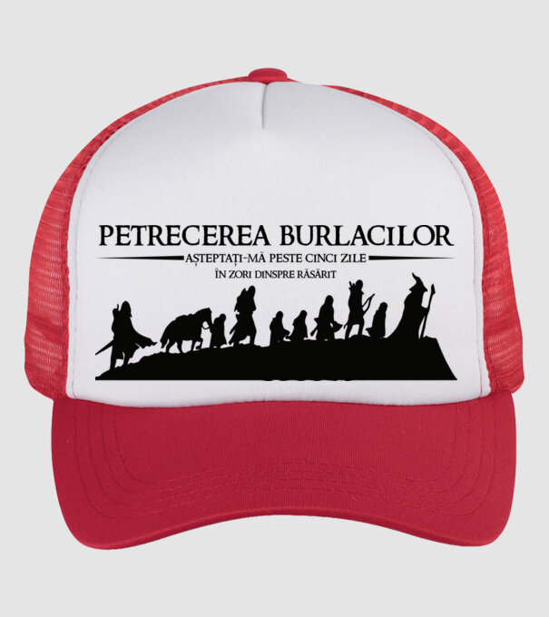 petrecerea burlacilor - așteptați-mă peste cinci zile - în zori dinspre răsărit model alb/roșu pe tricou