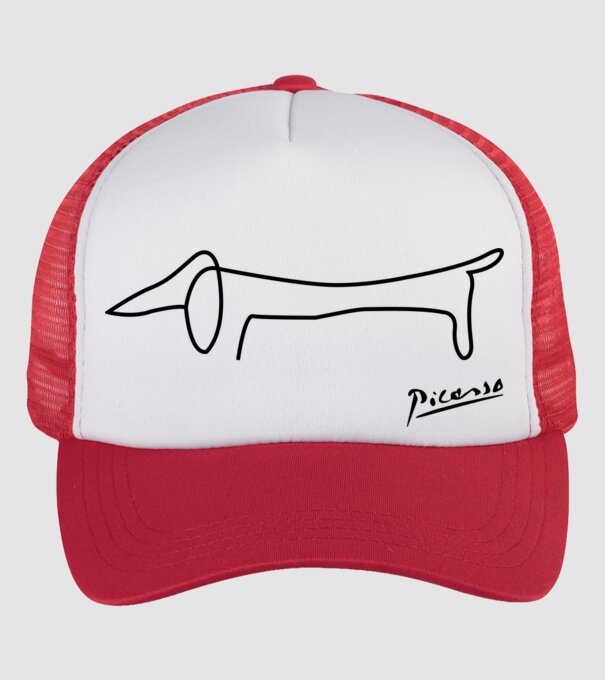 Picasso model alb/roșu pe tricou