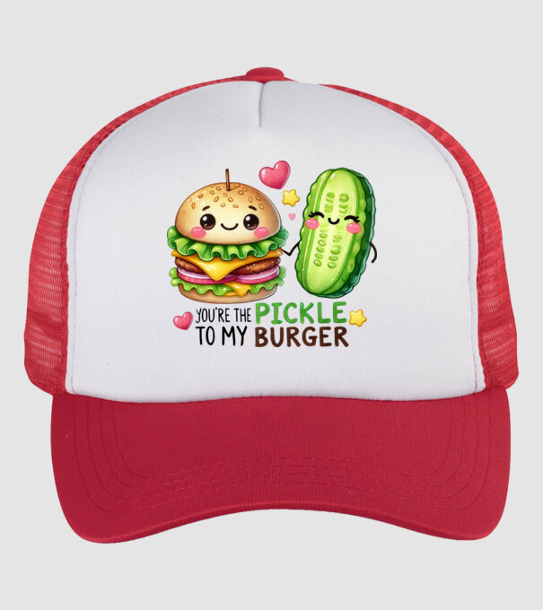 Pickle to my Burger model alb/roșu pe tricou