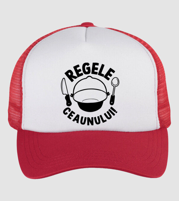Regele - ceaunului! model alb/roșu pe tricou