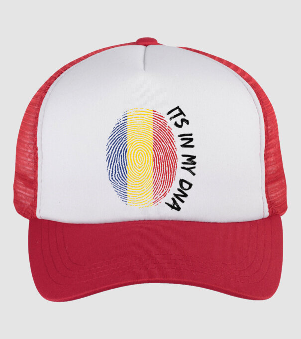 România fingerprint model alb/roșu pe tricou