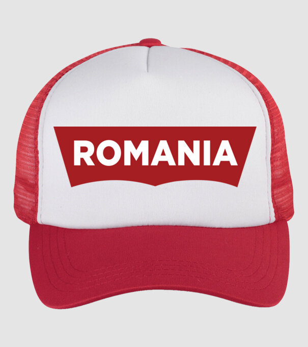 România levis model alb/roșu pe tricou