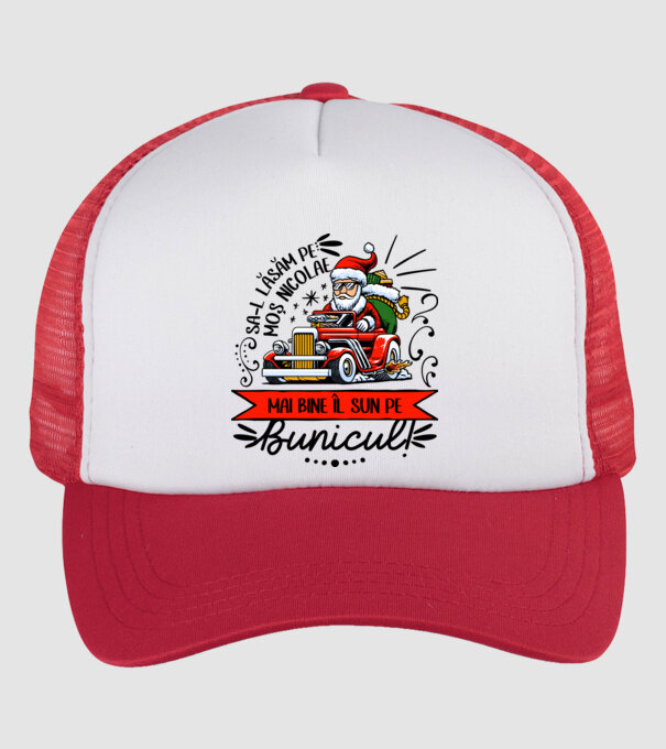 Să-l lăsăm pe Moș Nicolae, mai bine îl sun pe bunicul! model alb/roșu pe tricou