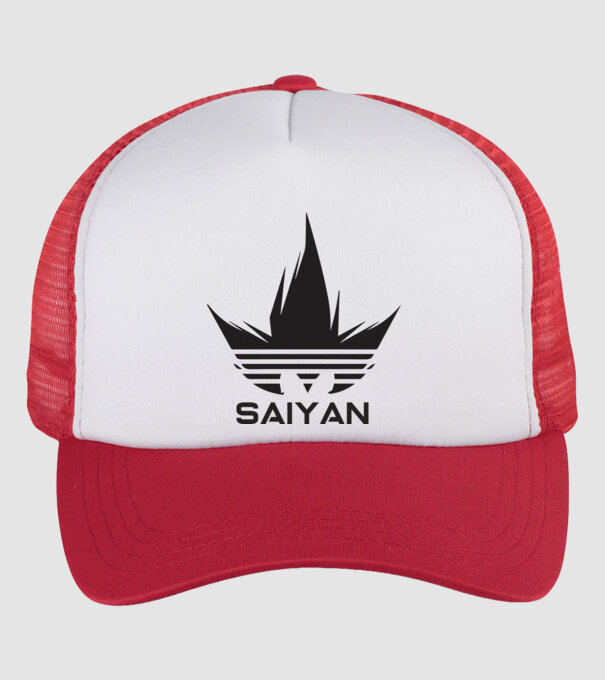 saiyan logo model alb/roșu pe tricou