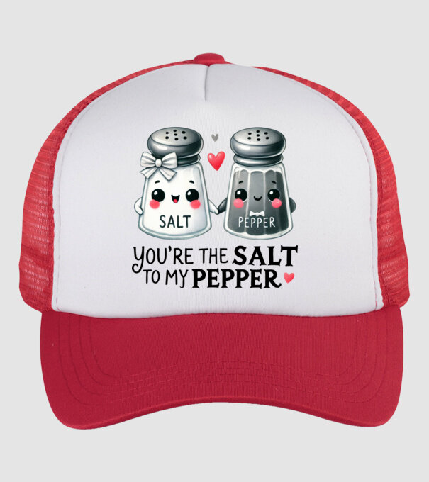 Salt to my Pepper model alb/roșu pe tricou