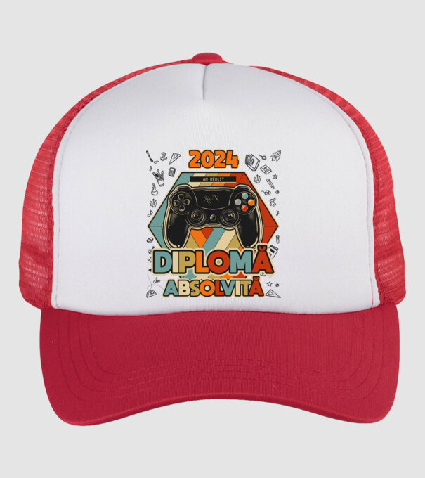 școala generală diplomă model alb/roșu pe tricou