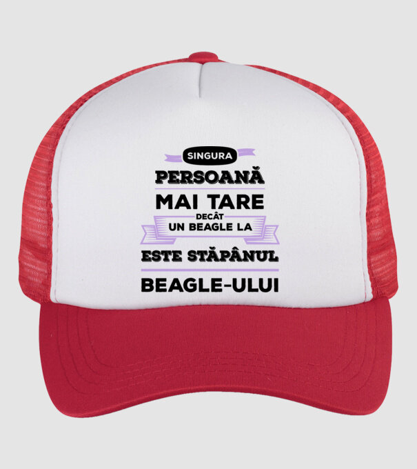 singura persoană mai tare decât un Beagle la este stăpânul Beagle-ului model alb/roșu pe tricou