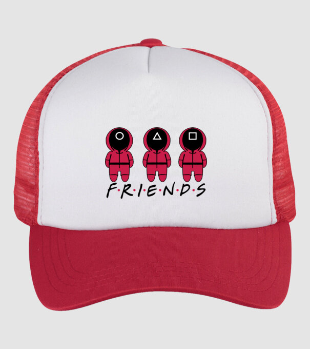 squid game friends model alb/roșu pe tricou