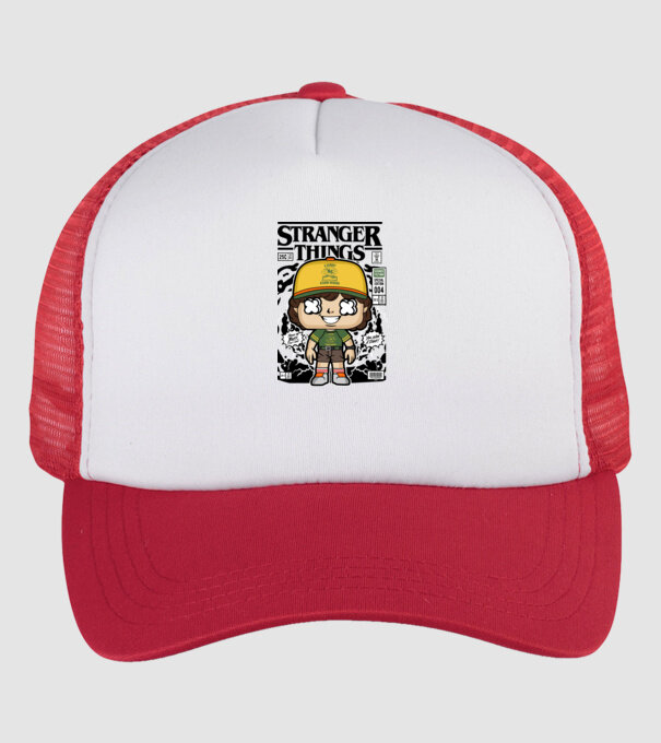 stranger things cereal model alb/roșu pe tricou