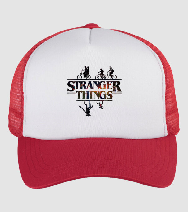 stranger things quote poster model alb/roșu pe tricou