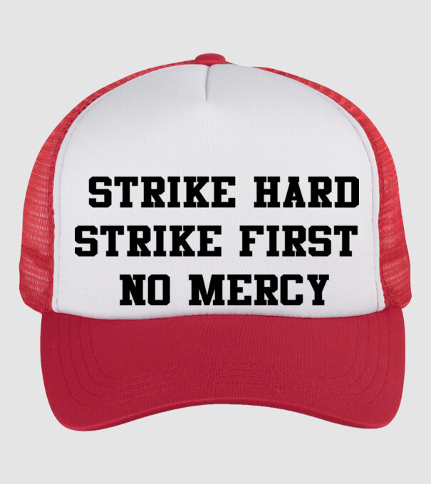 Strike hard strike first quote model alb/roșu pe tricou