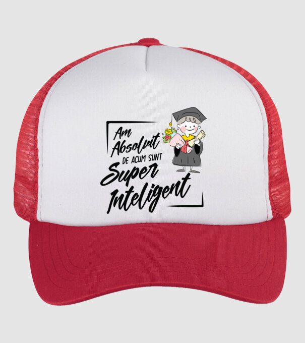 Sunt super inteligent model alb/roșu pe tricou
