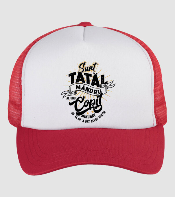 Sunt tatăl mândru al unui copil minunat - da, el mi-a dat acest tricou model alb/roșu pe tricou