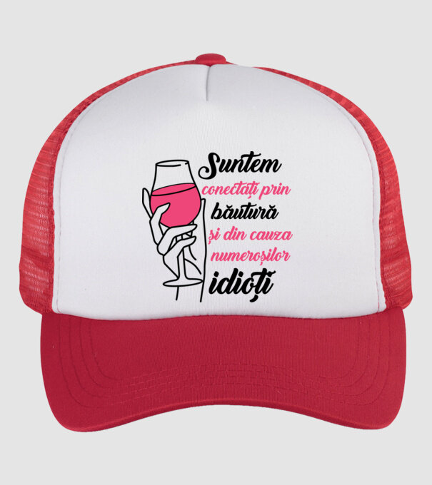 suntem conectați prin băutură și din cauza numeroșilor idioți model alb/roșu pe tricou