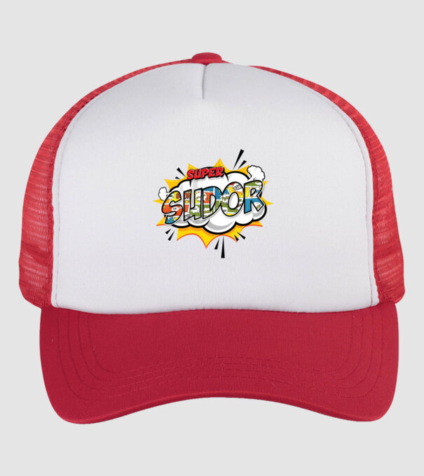 Super Sudor model alb/roșu pe tricou