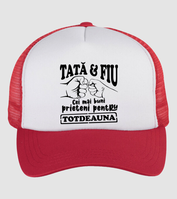 tată & fiu - cei mai buni prieteni pentru totdeauna model alb/roșu pe tricou