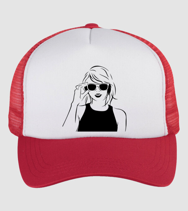 Taylor Swift model alb/roșu pe tricou