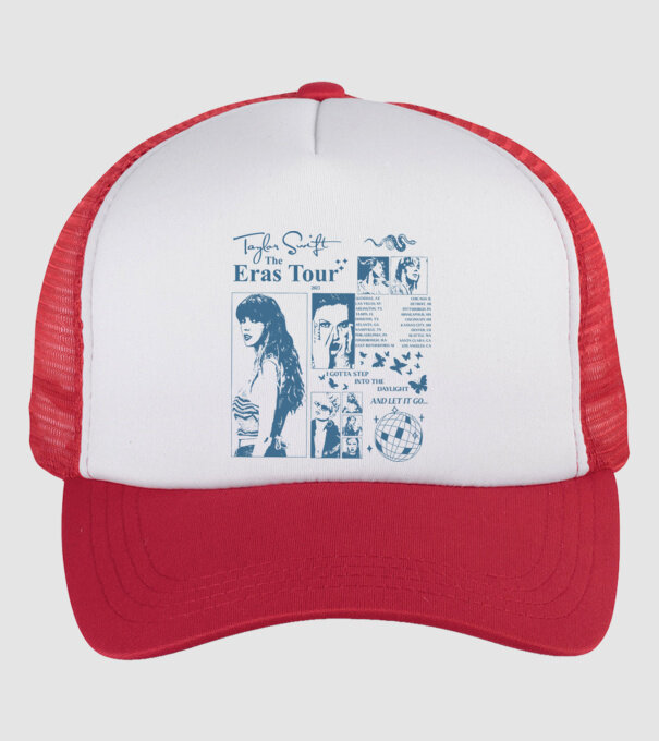 Taylor Swift ERAS print blue model alb/roșu pe tricou