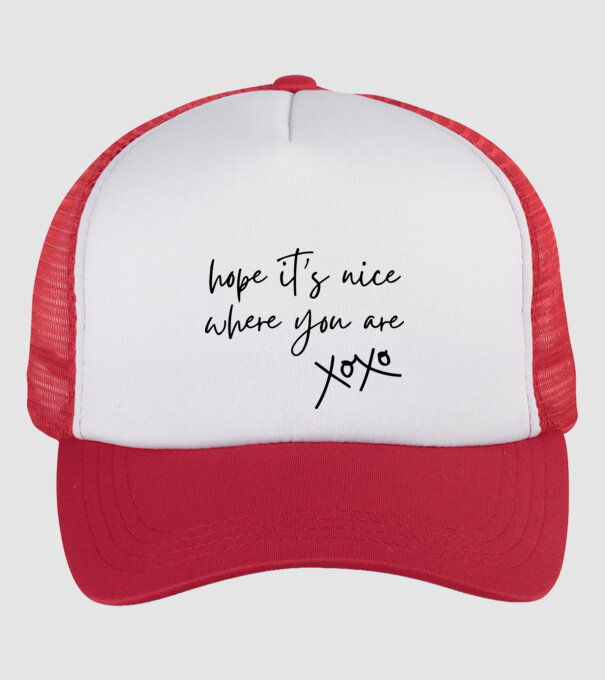 Taylor Swift hope its nice where you are model alb/roșu pe tricou