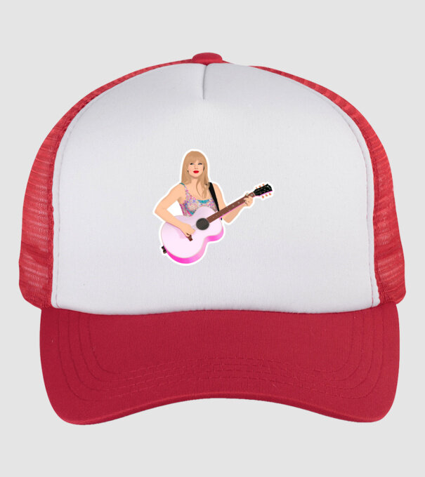 Taylor Swift pink model alb/roșu pe tricou