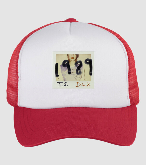 Taylor Swift polaroid model alb/roșu pe tricou