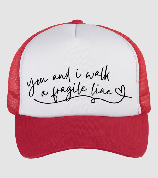 Taylor Swift you and i walk a fragile line model alb/roșu pe tricou