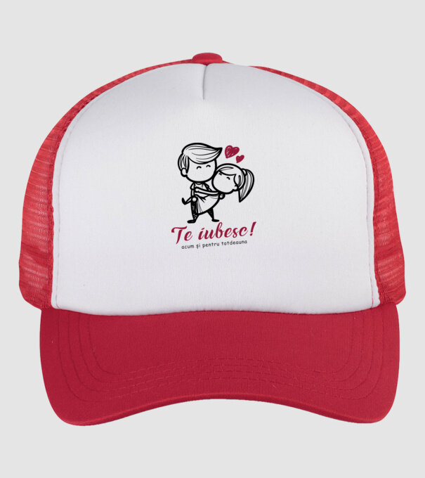 te iubesc! model alb/roșu pe tricou