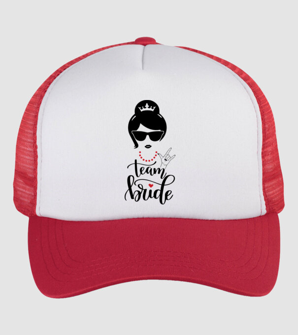 Team Cool Bride model alb/roșu pe tricou
