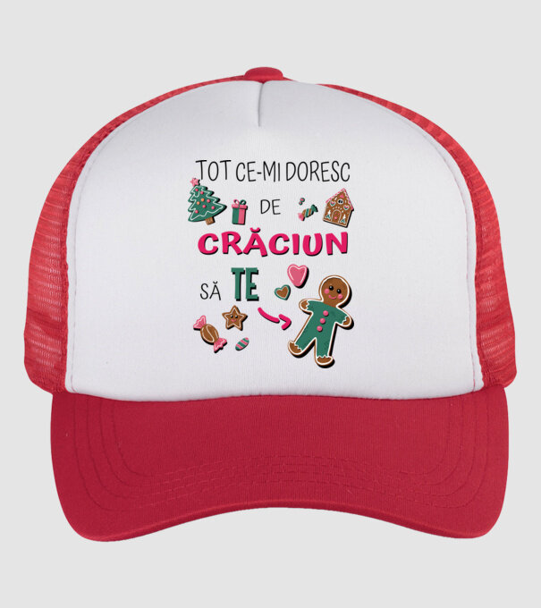 Tot ce-mi doresc de Crăciun să TE om alb model alb/roșu pe tricou