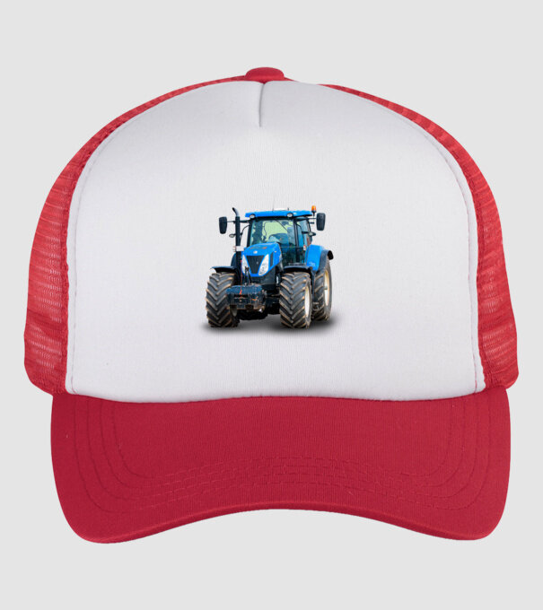 TRACTOR model alb/roșu pe tricou