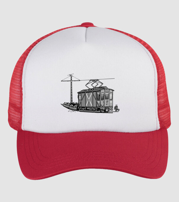 Trenuri model alb/roșu pe tricou