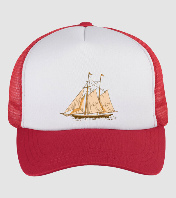 Vapoare model alb/roșu pe tricou