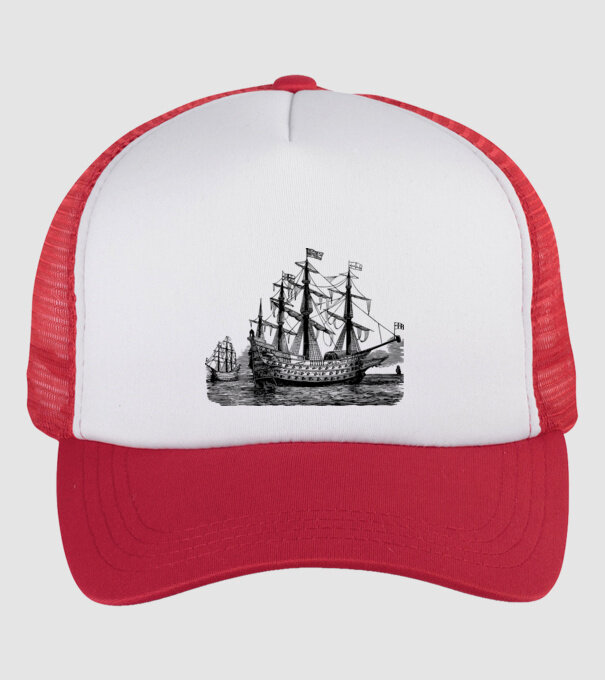 Vapoare model alb/roșu pe tricou