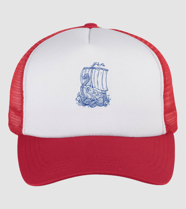Vapoare model alb/roșu pe tricou